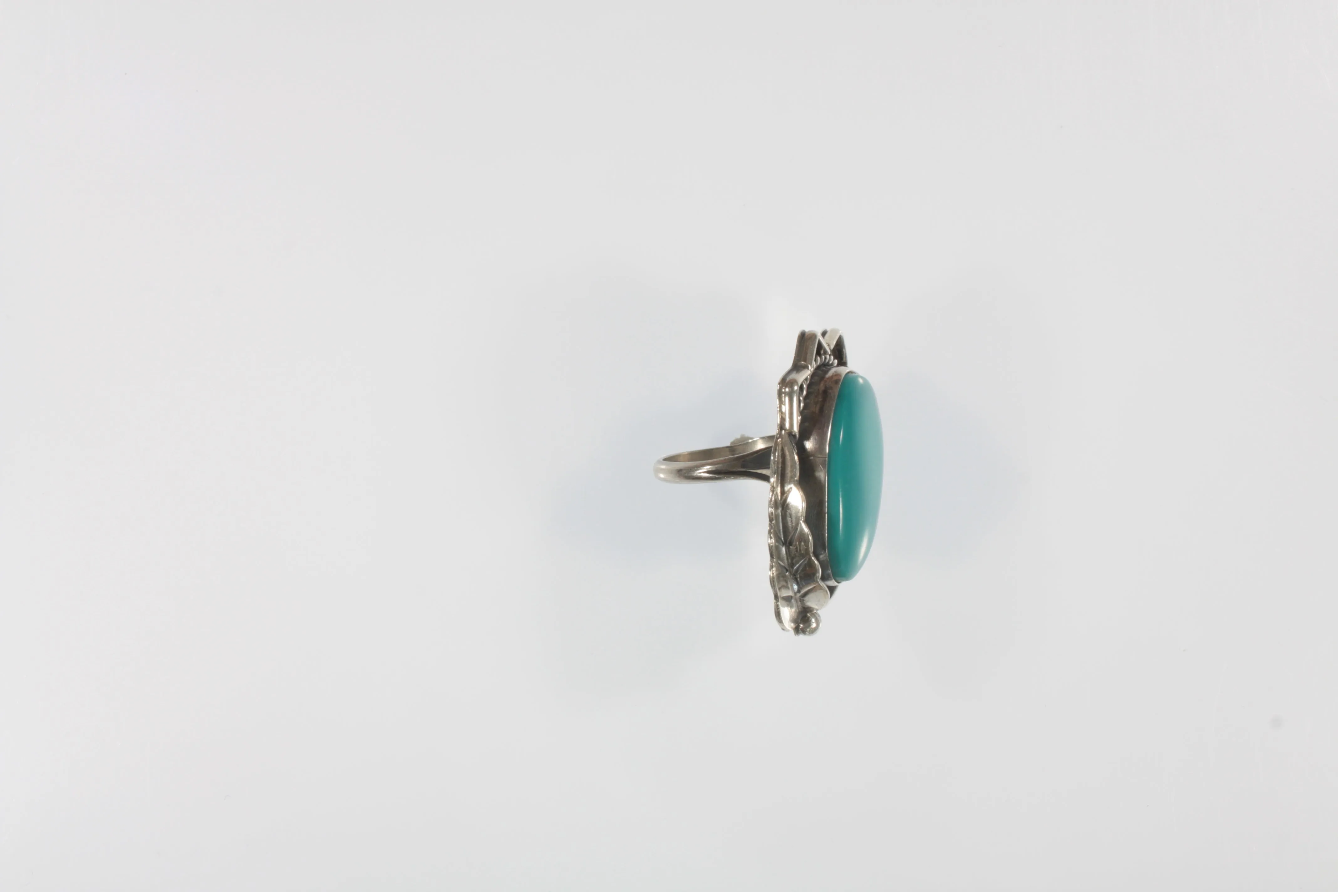 Vintage Navajo Sterling Silver & Turquoise Ring Sz 7.25