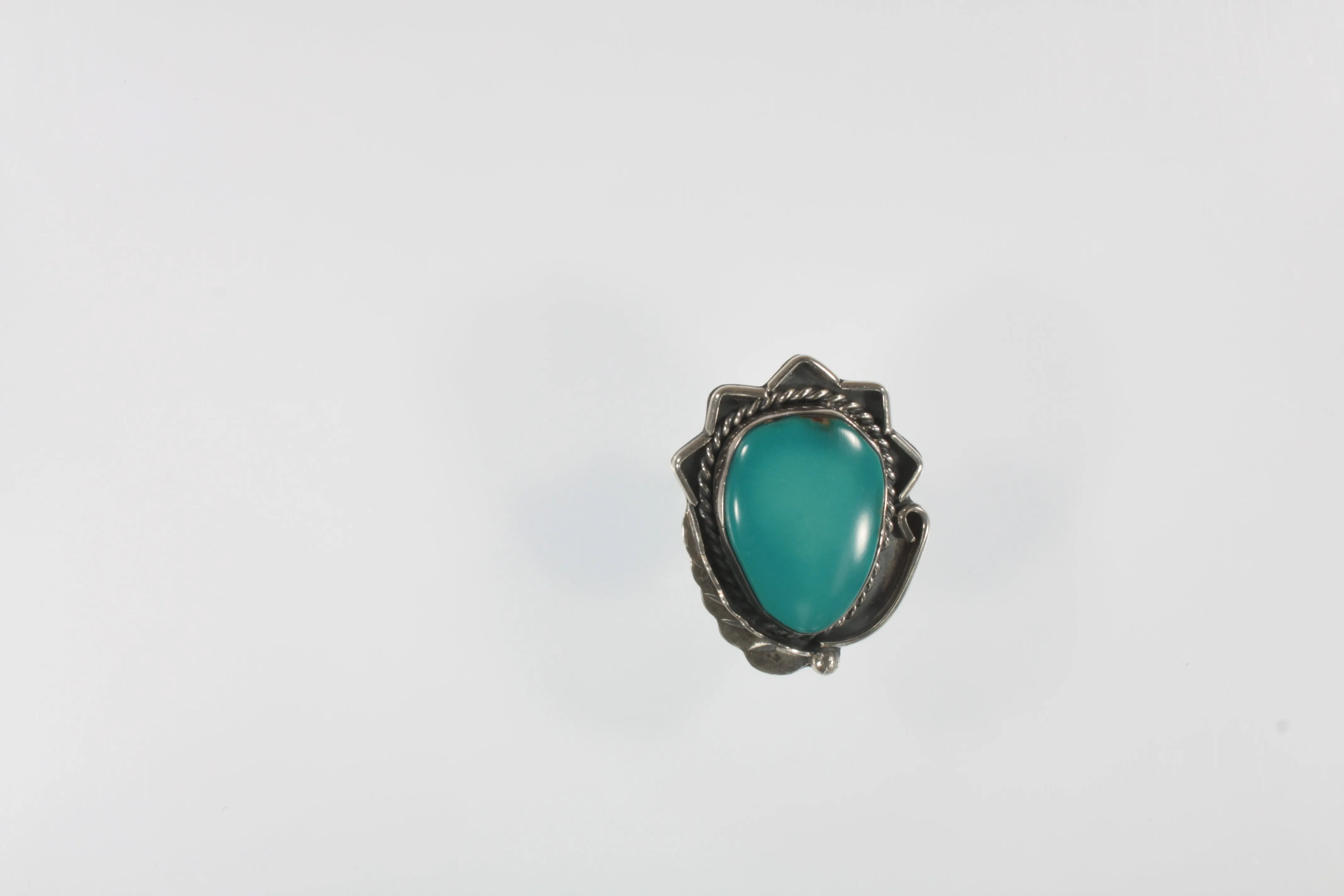 Vintage Navajo Sterling Silver & Turquoise Ring Sz 7.25
