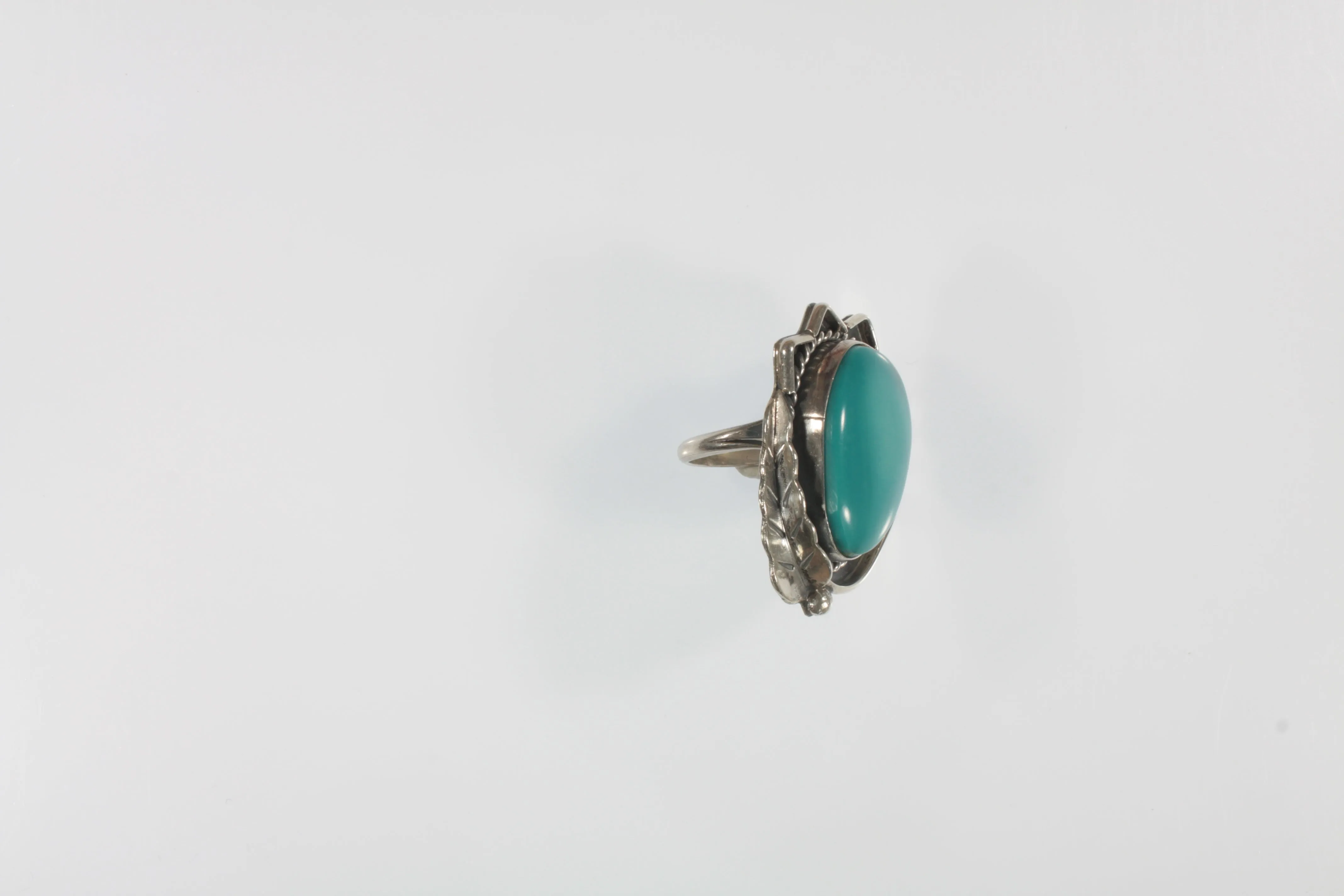 Vintage Navajo Sterling Silver & Turquoise Ring Sz 7.25
