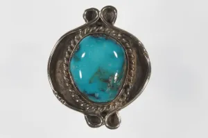 Vintage Navajo Turquoise Sterling Silver Ring Sz 6.75