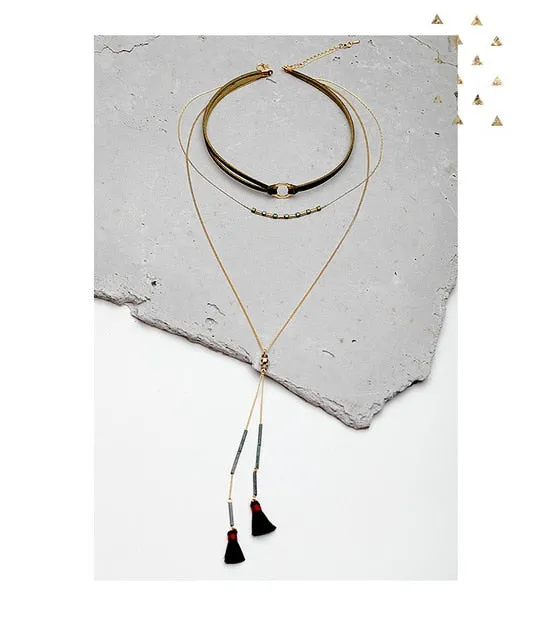 Vintage Retro Tassel Pendant Necklace