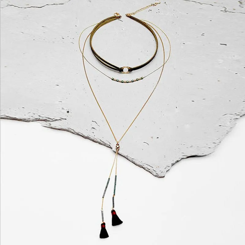 Vintage Retro Tassel Pendant Necklace