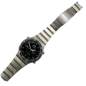 Vintage Seiko 7A28-7049 Sports 100 Men's Quartz Chronograph Wristwatch Steel