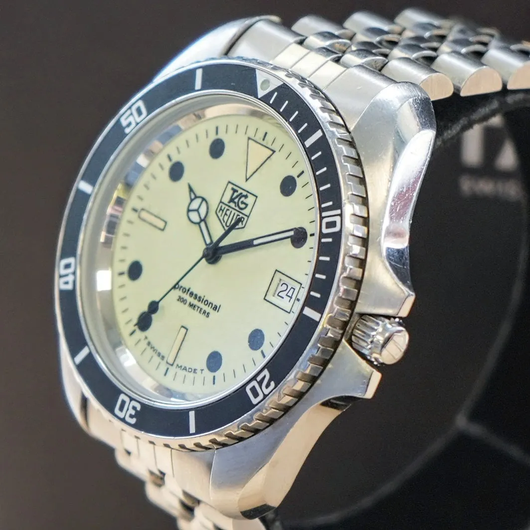 Vintage TAG HUER 1000 Night Diver Watch 42mm 980.032N Jumbo Lume Dial - Original Bracelet - Double Box!
