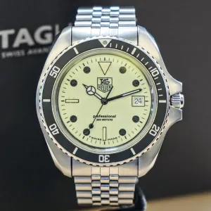 Vintage TAG HUER 1000 Night Diver Watch 42mm 980.032N Jumbo Lume Dial - Original Bracelet - Double Box!
