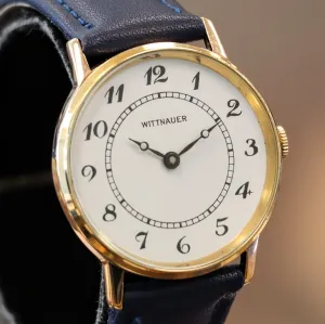 Vintage WITTNAUER Mechanical Watch 17 Jewels Cal. 10V1 33mm Wristwatch Round Case