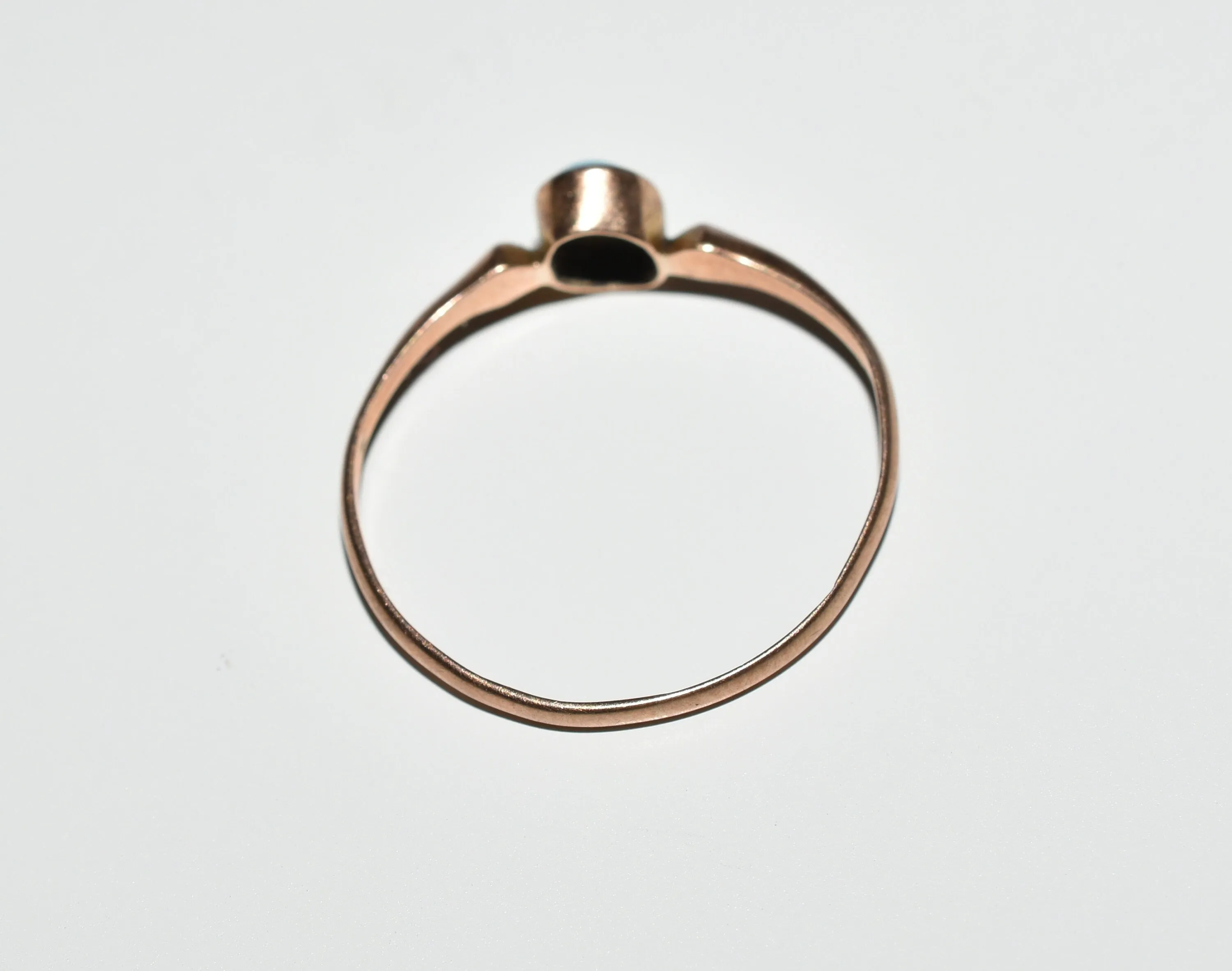 Vintage/Antique Jewellery - 9ct Rose Gold Turquoise Cabochon Ladies  Ring UK Ring Size L