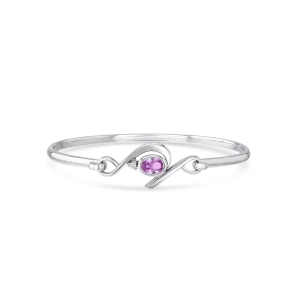 Waves Pink Sapphire Bangle