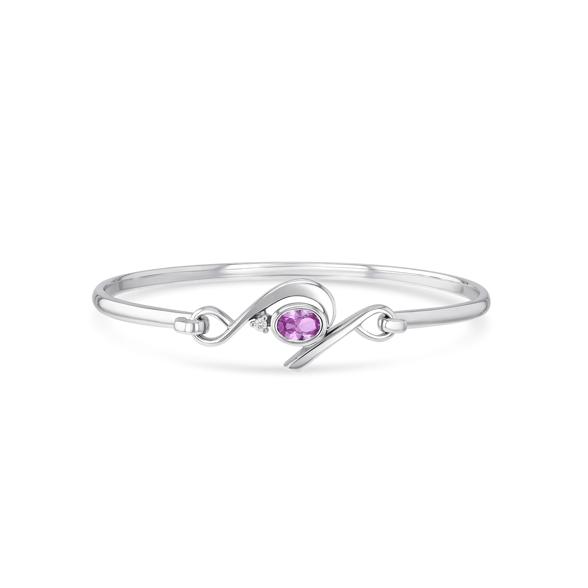 Waves Pink Sapphire Bangle