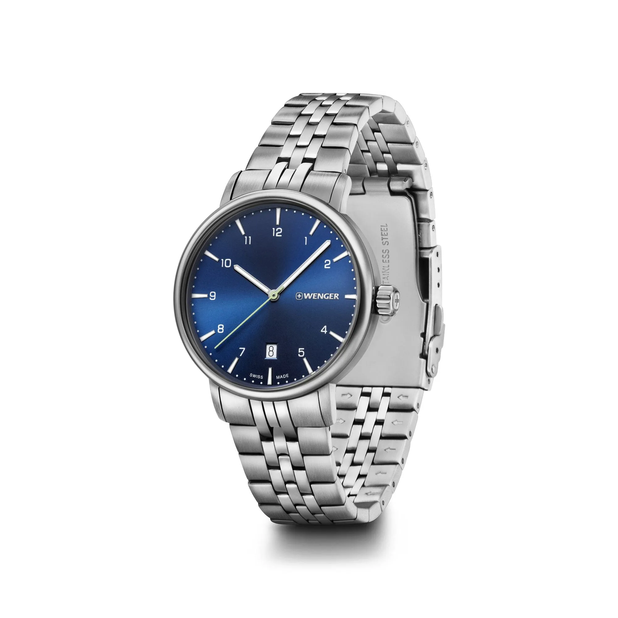 Wenger Urban Classic  40 Blue Dial Bracelet Men's Watch