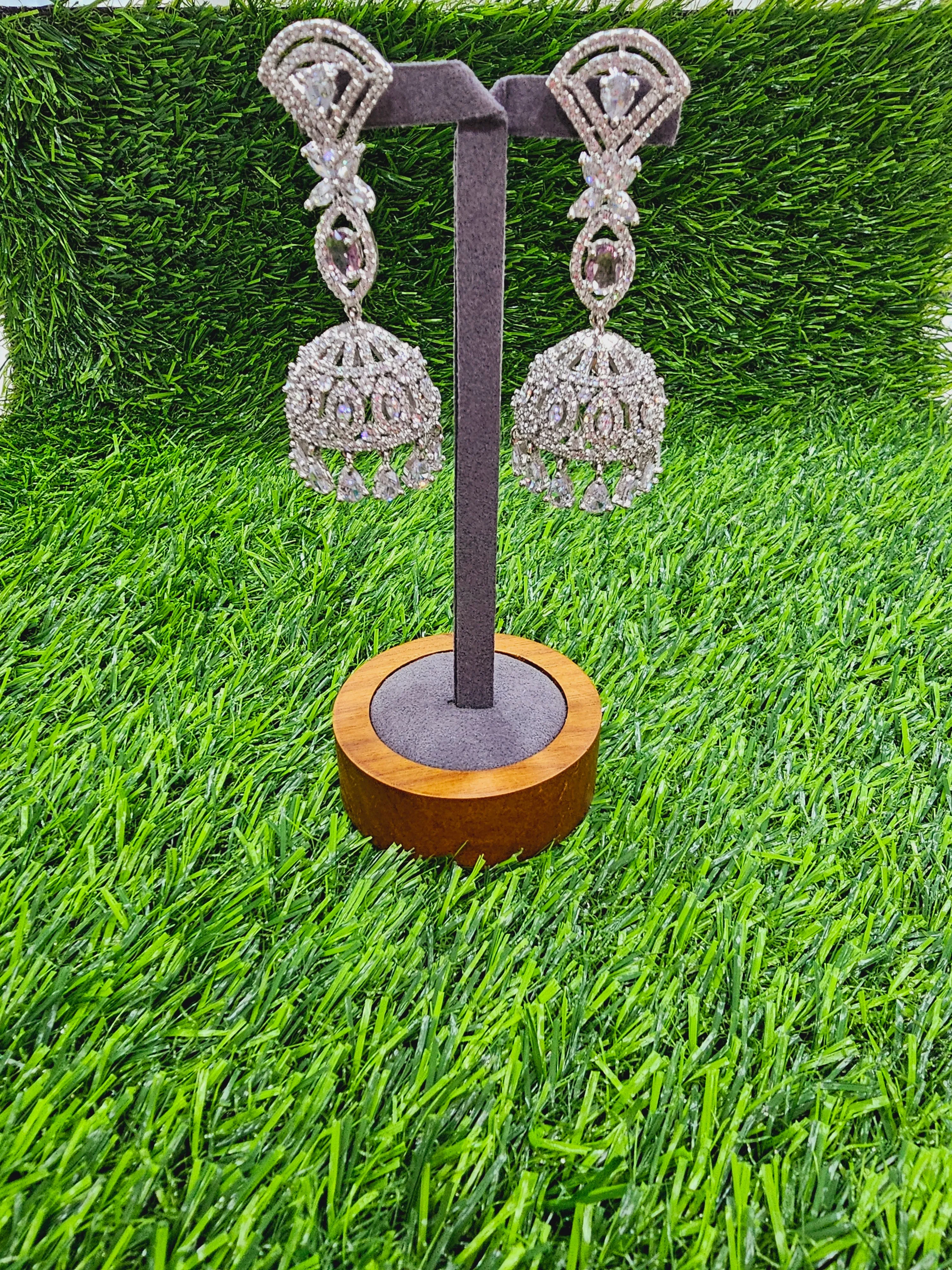 White polished CZ Earrings