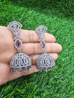 White polished CZ Earrings