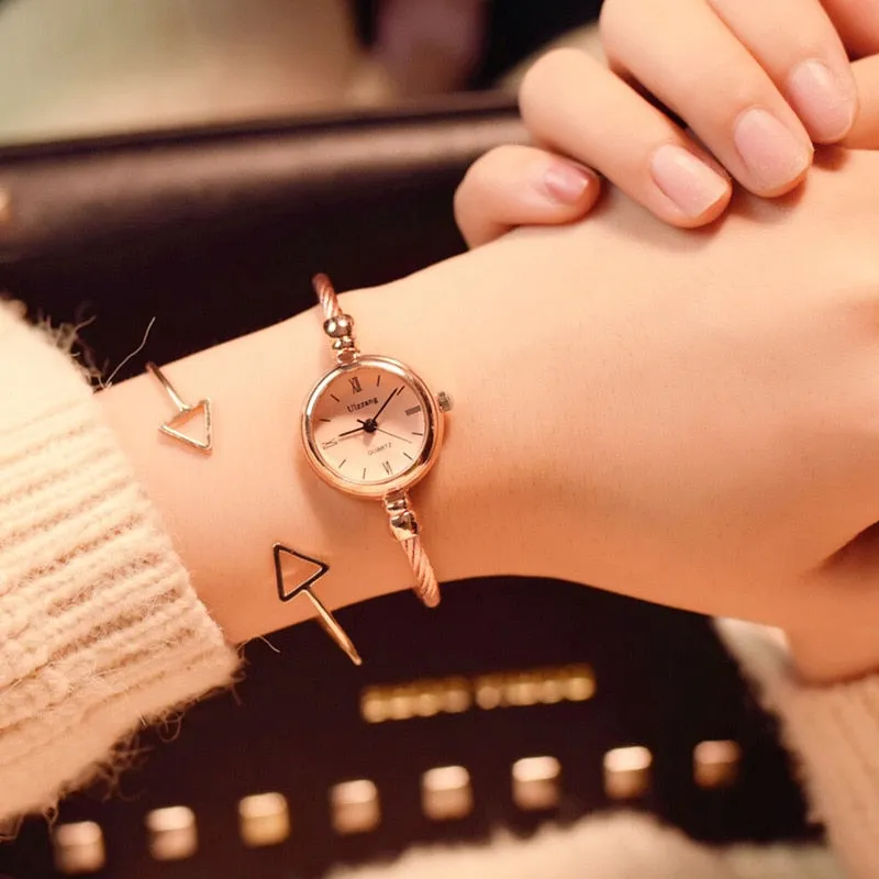Women's Round Dial Bangle Bracelet Watches