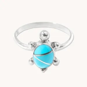 Women's Turquoise Turtle Ring