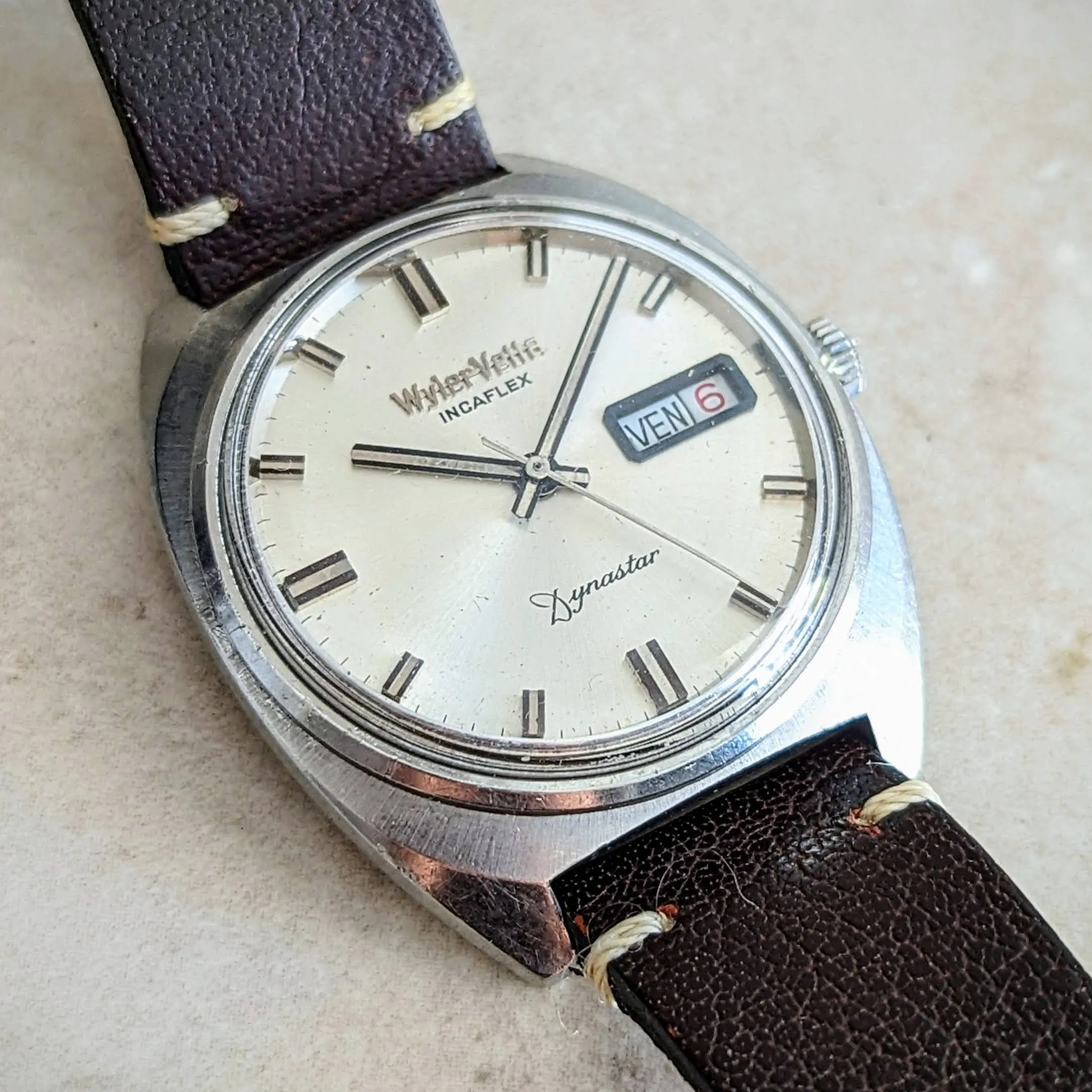 Wyler-Vetta Automatic Watch Incaflex Dynastar 1960's Wristwatch “The Compressor”