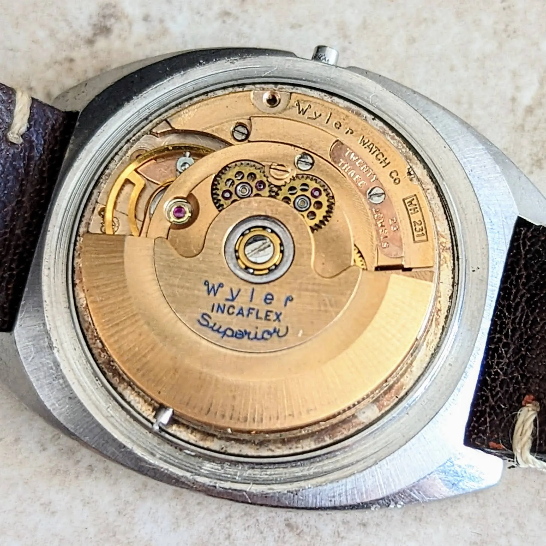 Wyler-Vetta Automatic Watch Incaflex Dynastar 1960's Wristwatch “The Compressor”