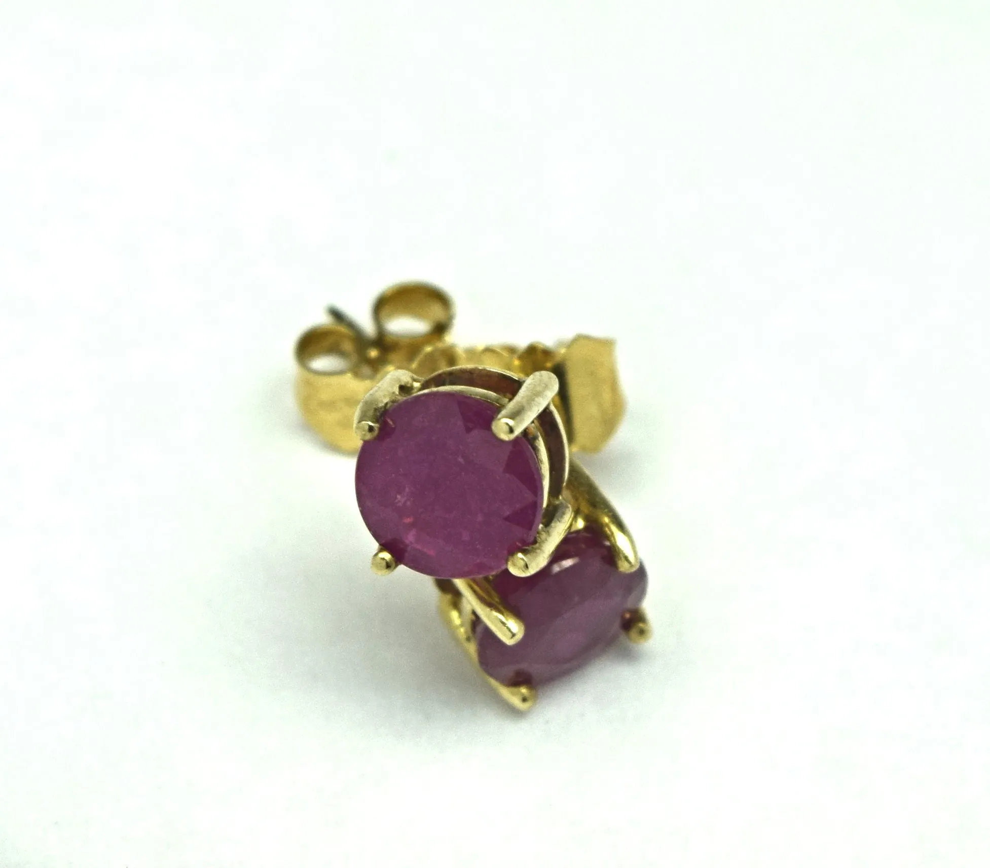 Yellow Gold Ruby Stud Earrings