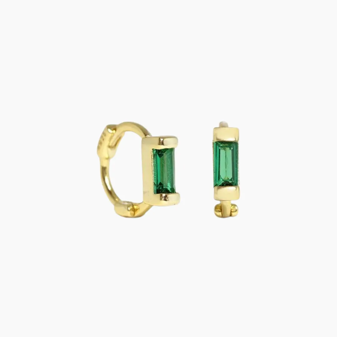 Zella Mini Huggie Earrings (Emerald)