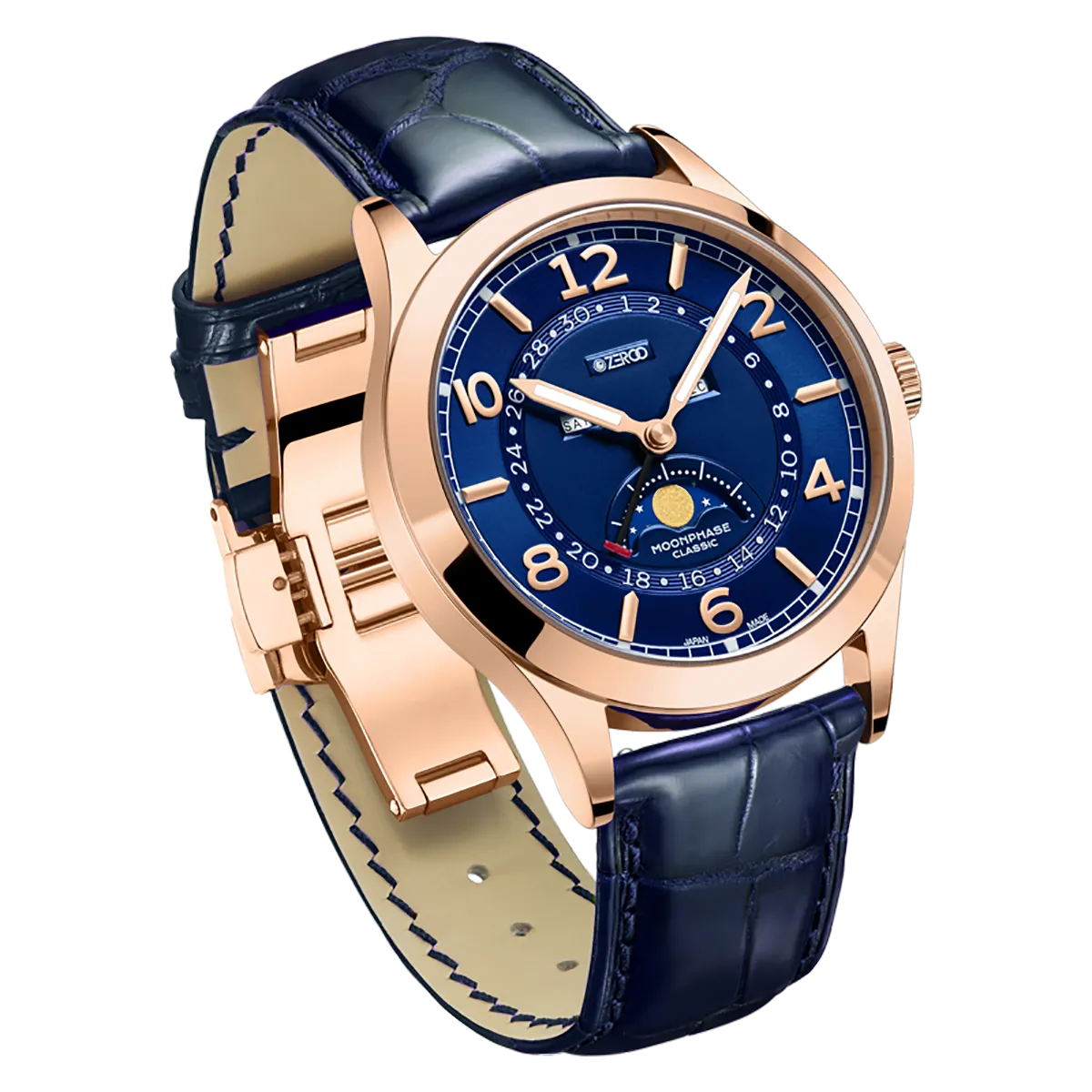ZEROO C2 THE VIRGO CLASSIC MOONPHASEQUARTZ WATCH FOR GENTS - ZC002RBL