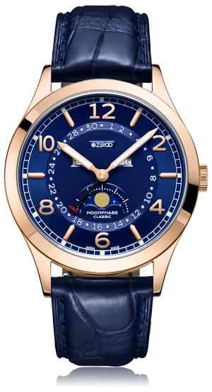 ZEROO C2 THE VIRGO CLASSIC MOONPHASEQUARTZ WATCH FOR GENTS - ZC002RBL