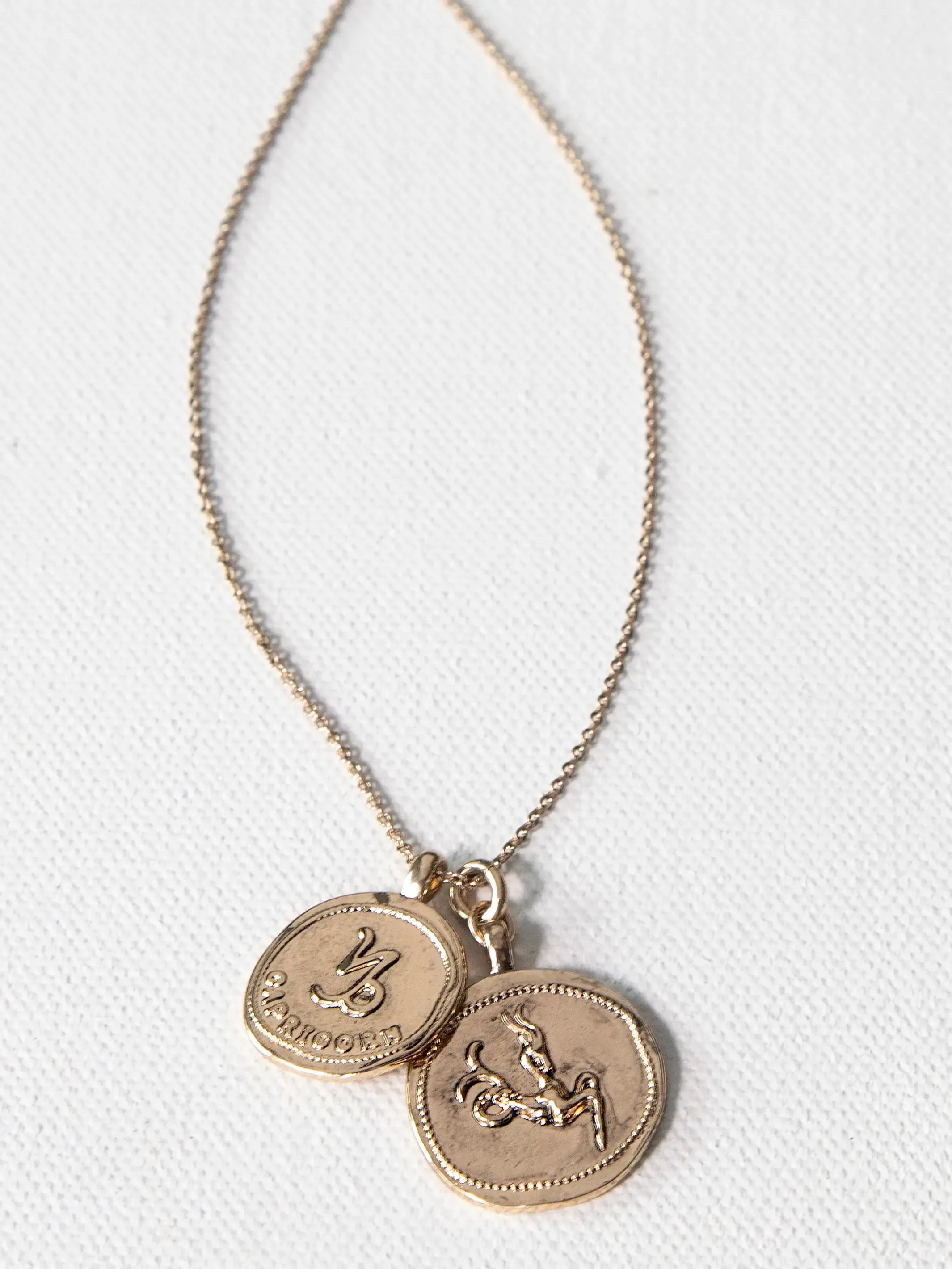 Zodiac Coin Necklace - Capricorn