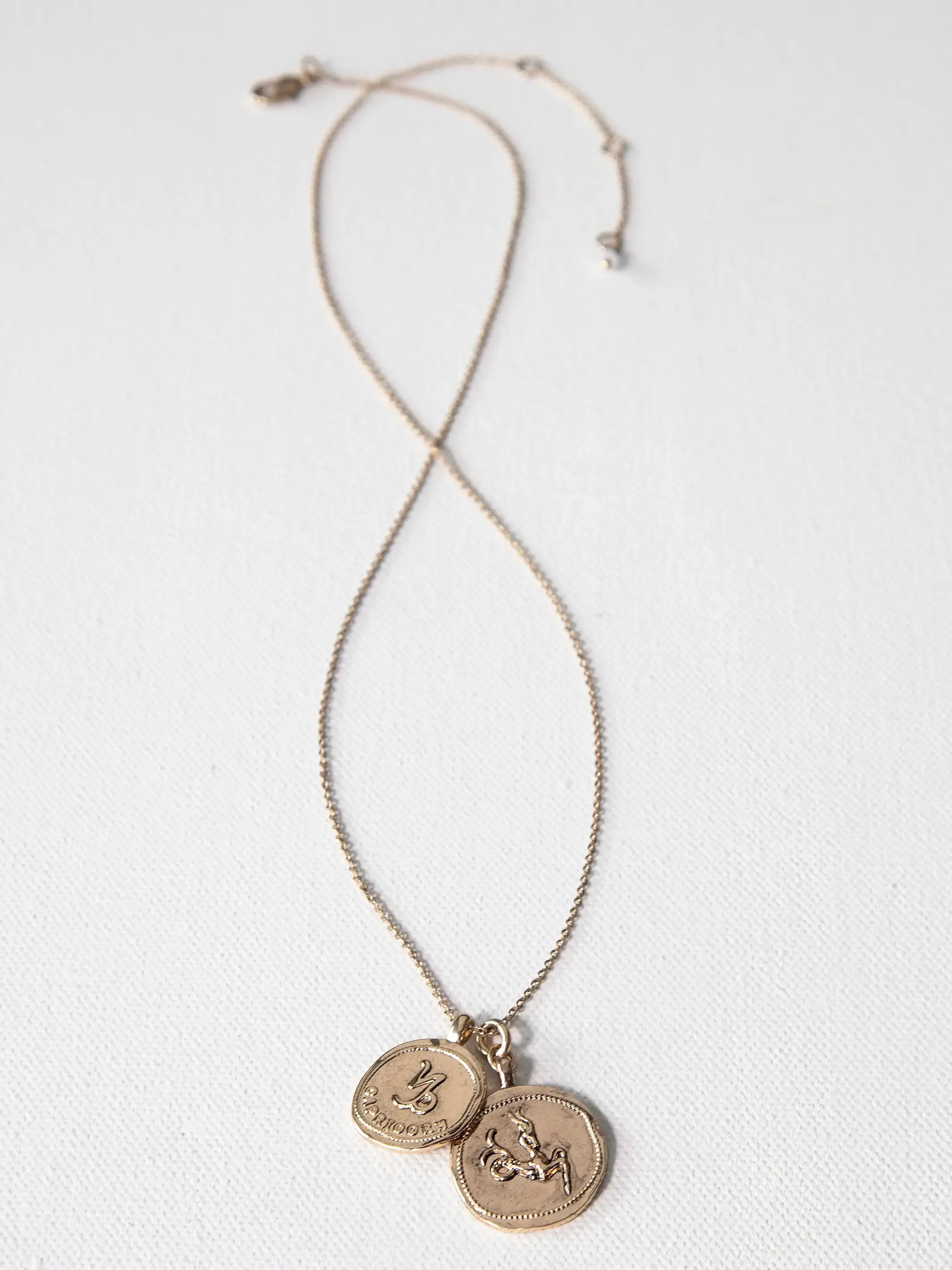 Zodiac Coin Necklace - Capricorn