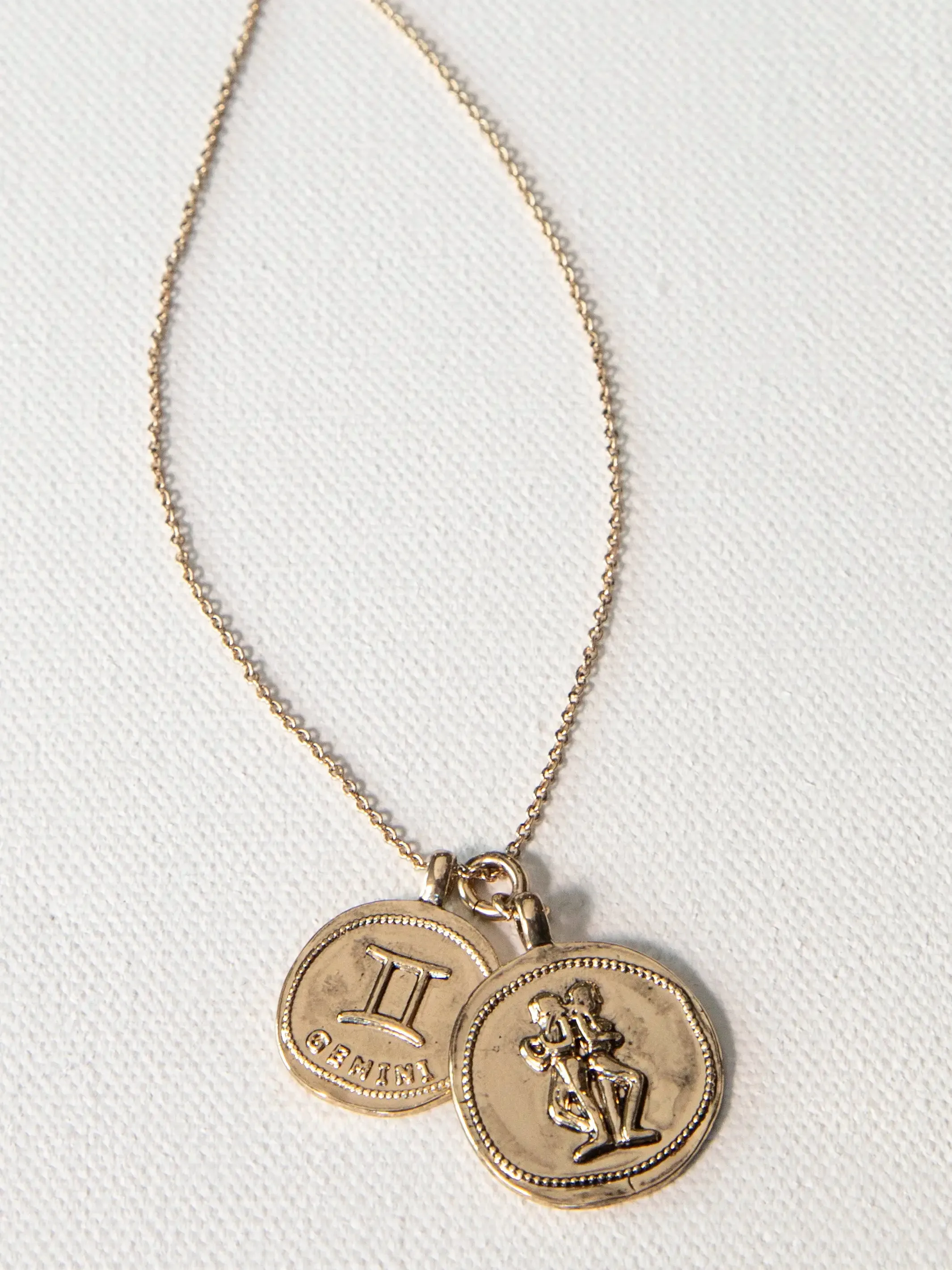 Zodiac Coin Necklace - Gemini