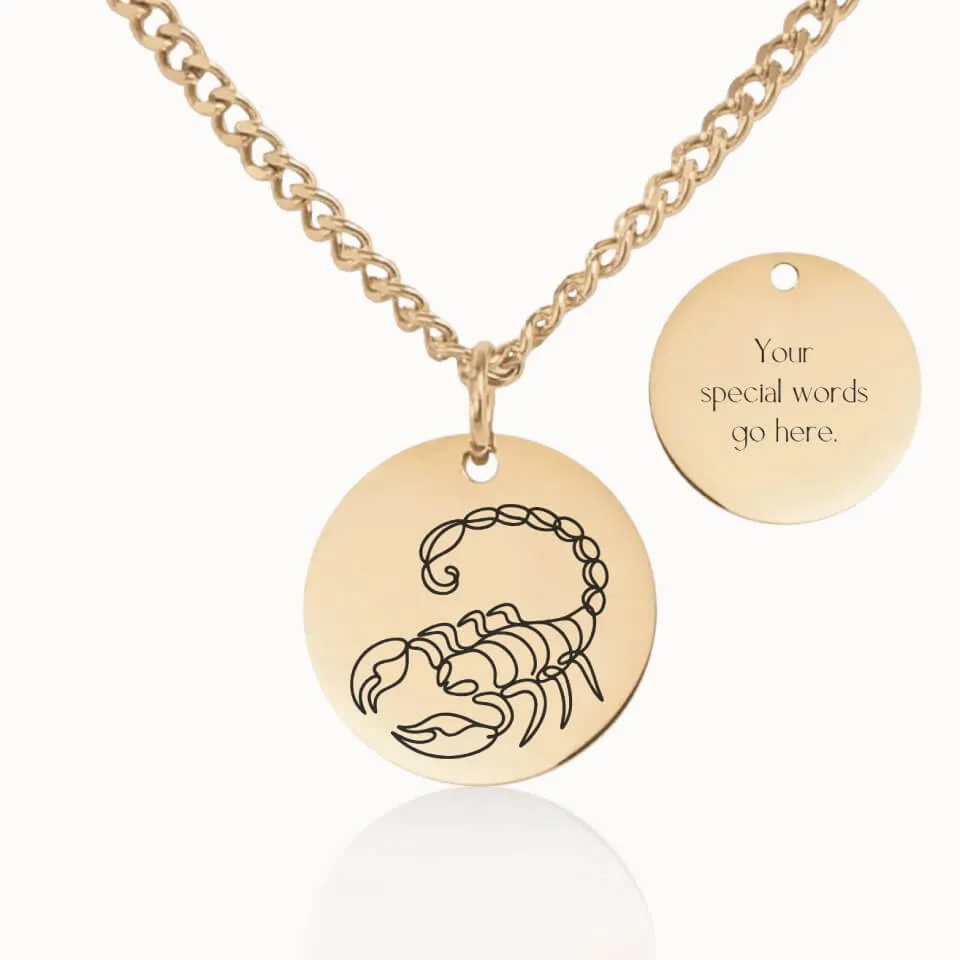 Zodiac Coin Pendant on Cuban Chain