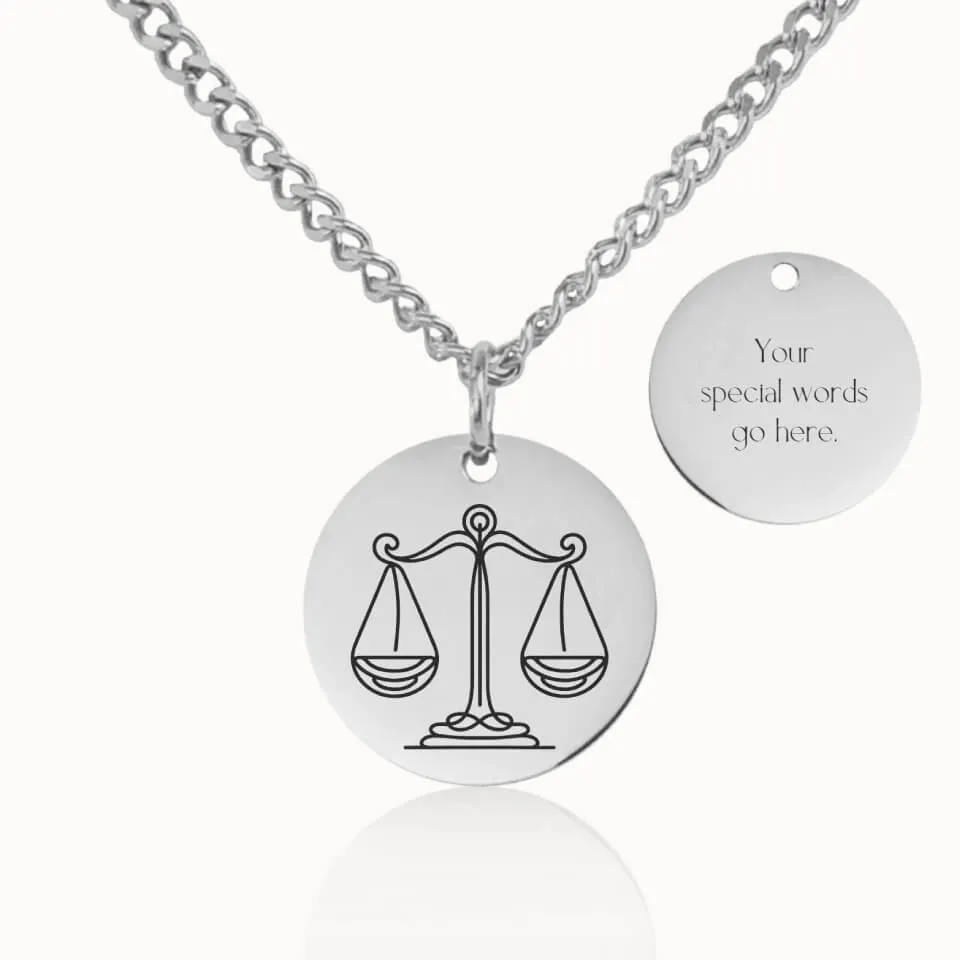 Zodiac Coin Pendant on Cuban Chain