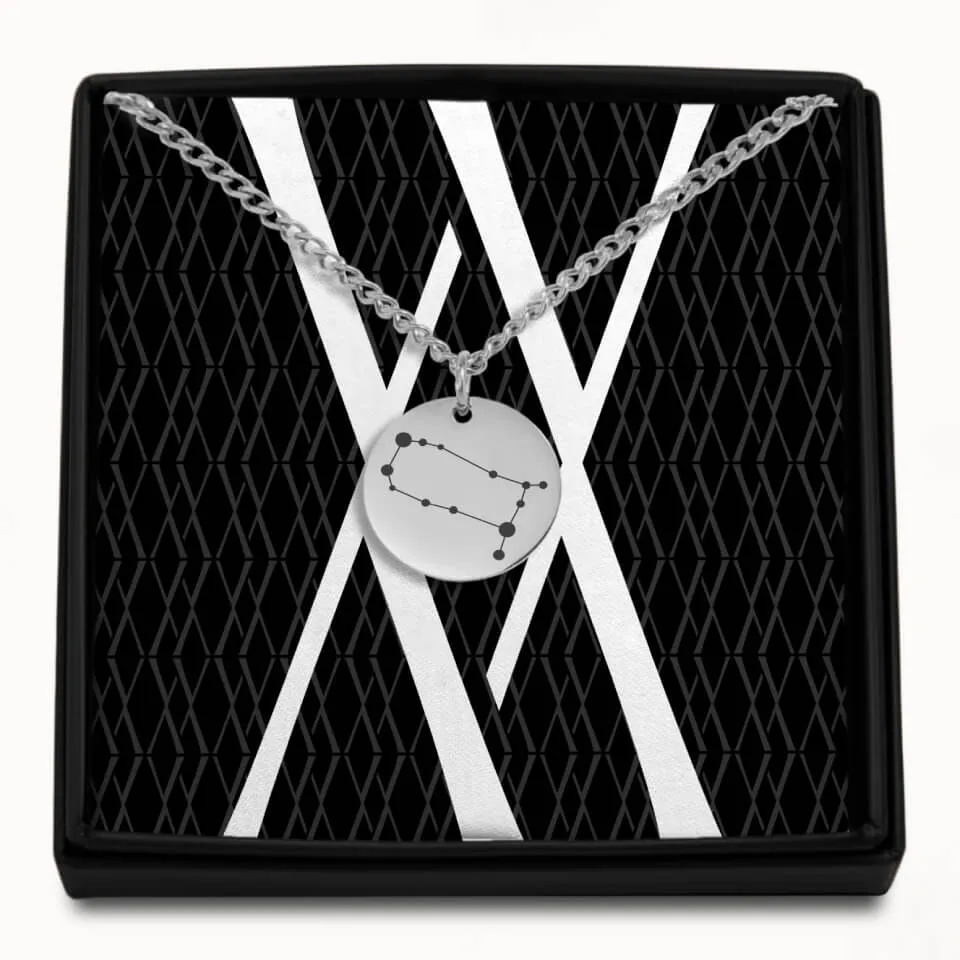 Zodiac Coin Pendant on Cuban Chain