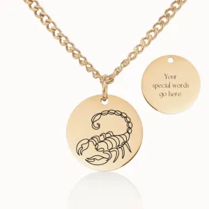 Zodiac Coin Pendant on Cuban Chain