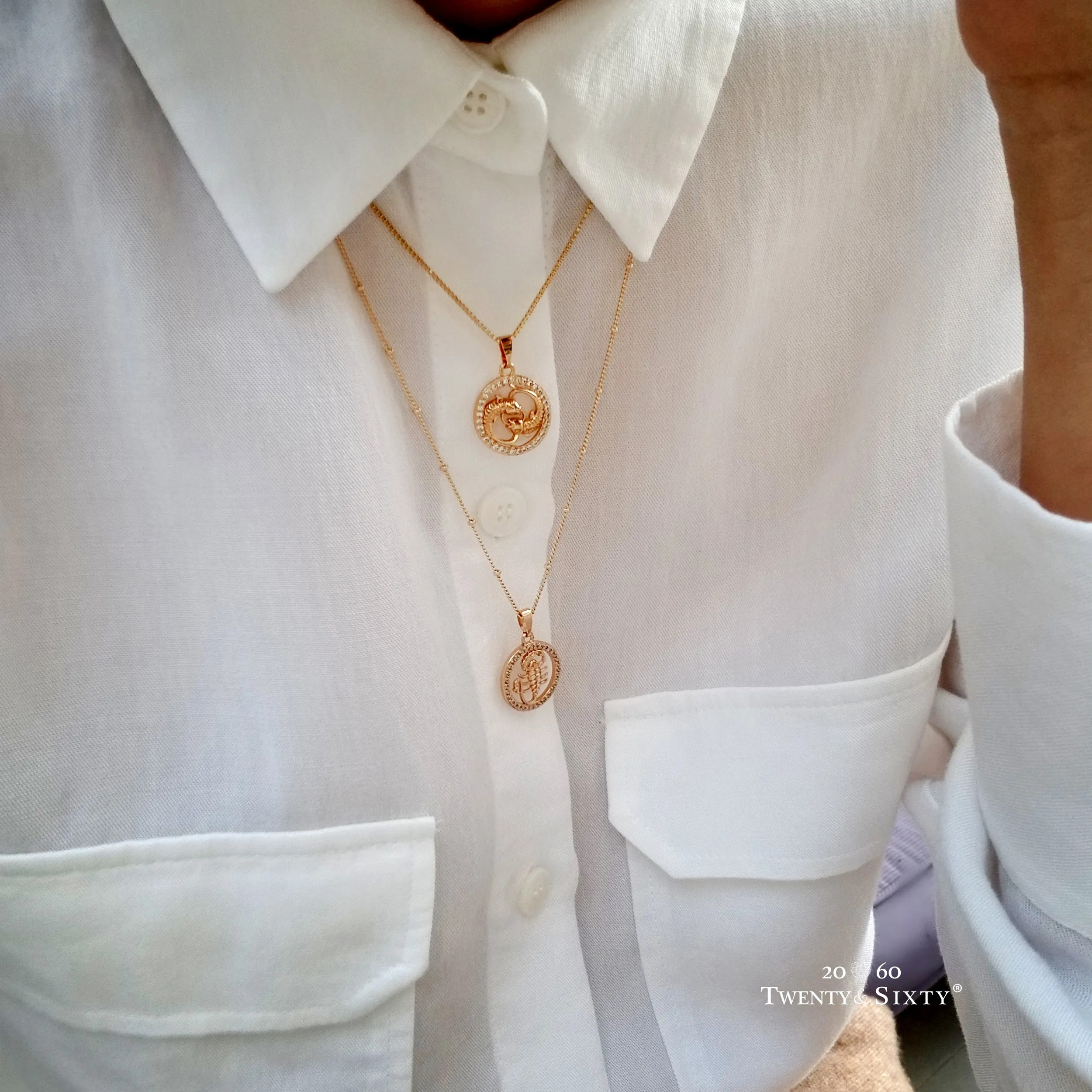 Zodiac CZ Coin Necklace