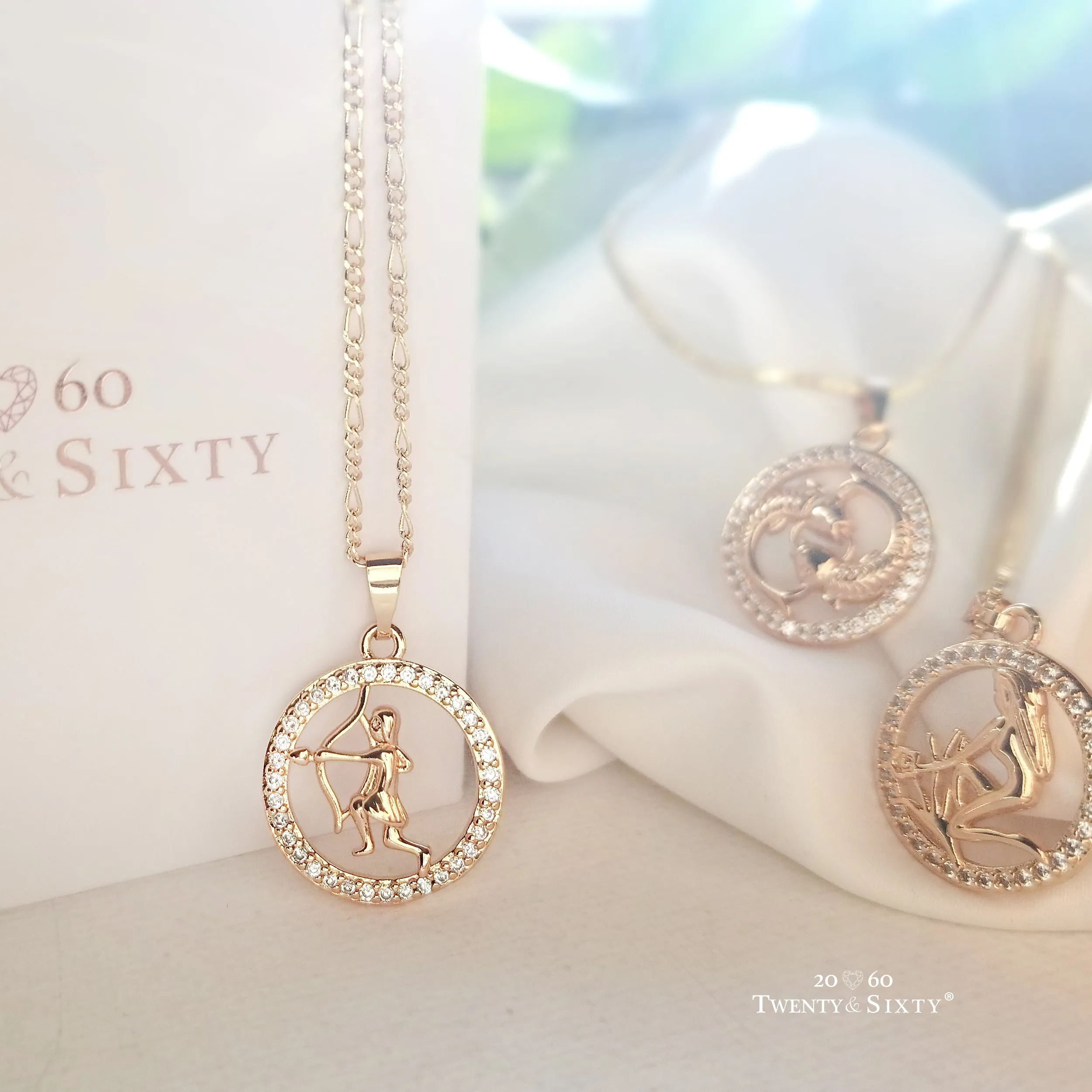 Zodiac CZ Coin Necklace